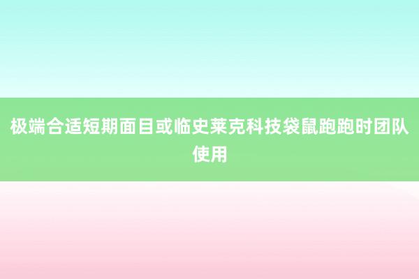 极端合适短期面目或临史莱克科技袋鼠跑跑时团队使用
