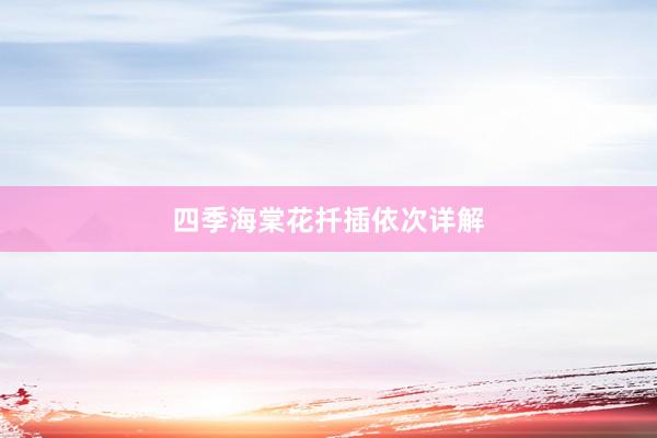 四季海棠花扦插依次详解